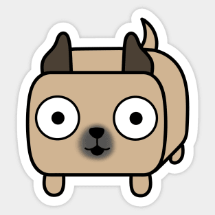 Pit Bull Loaf - Fawn Pitbull with Cropped Ears Sticker